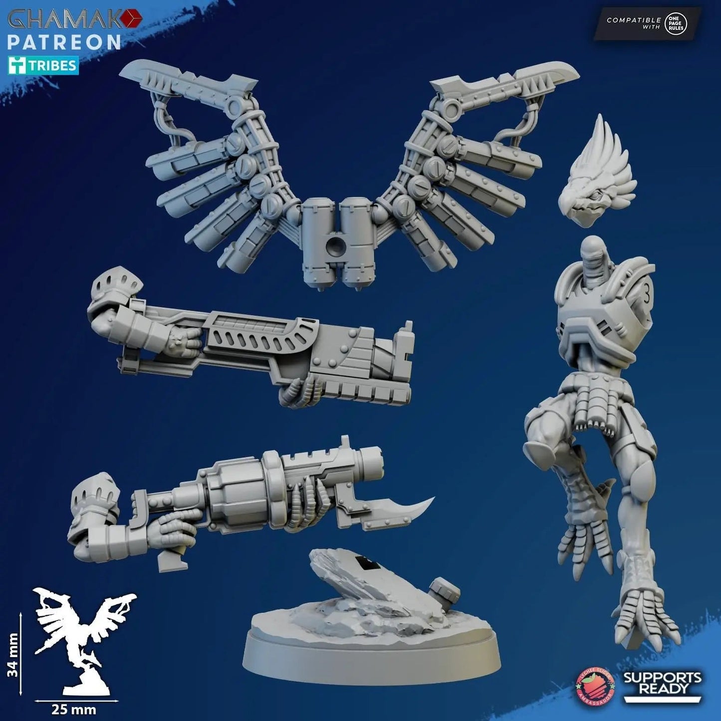 Talon Marauders by Ghamak Sci-fi 28/32mm Heroic Scale Miniature, 34mm tall, 10 Units, Proxy, Grimdark, Sci-Fi, OPR