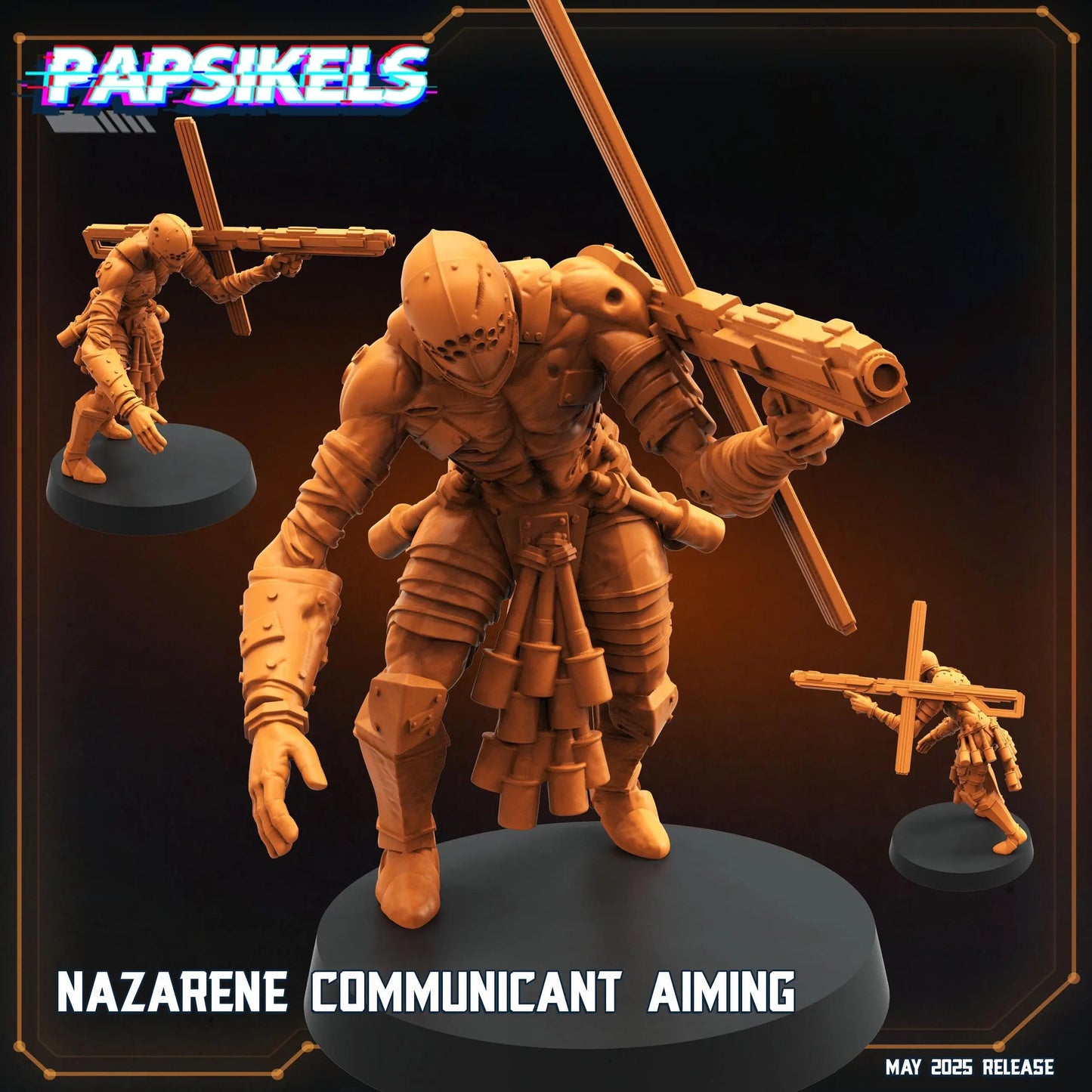 Nazareene Communicant  by Papsikels Miniature, 87mm Miniature, 28/32mm Scale, War Gaming, Proxy for Trench Crusade, Table top gaming