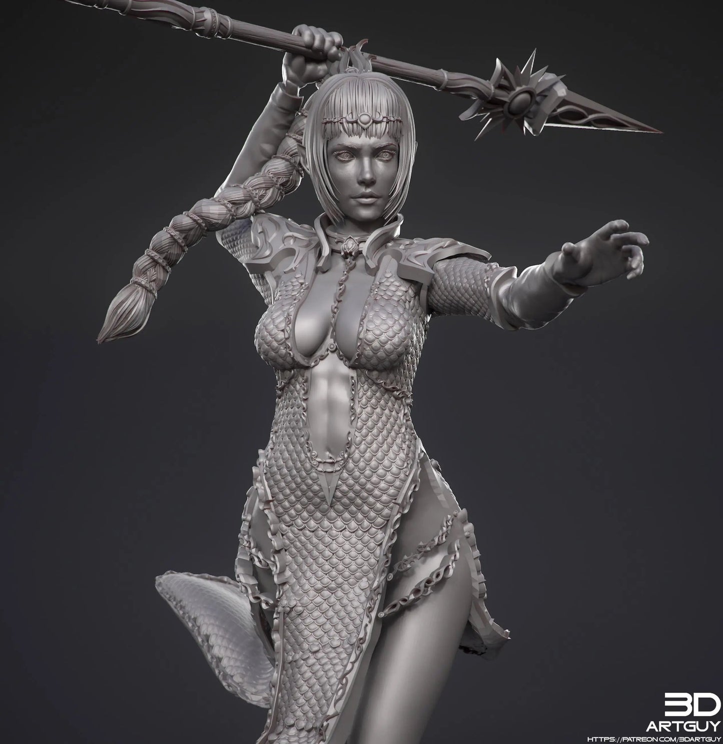 Cleric of Shar or Selûne by 3DArtGuy 32mm scale, 50mm or 100mm, Miniature War Gaming Figure