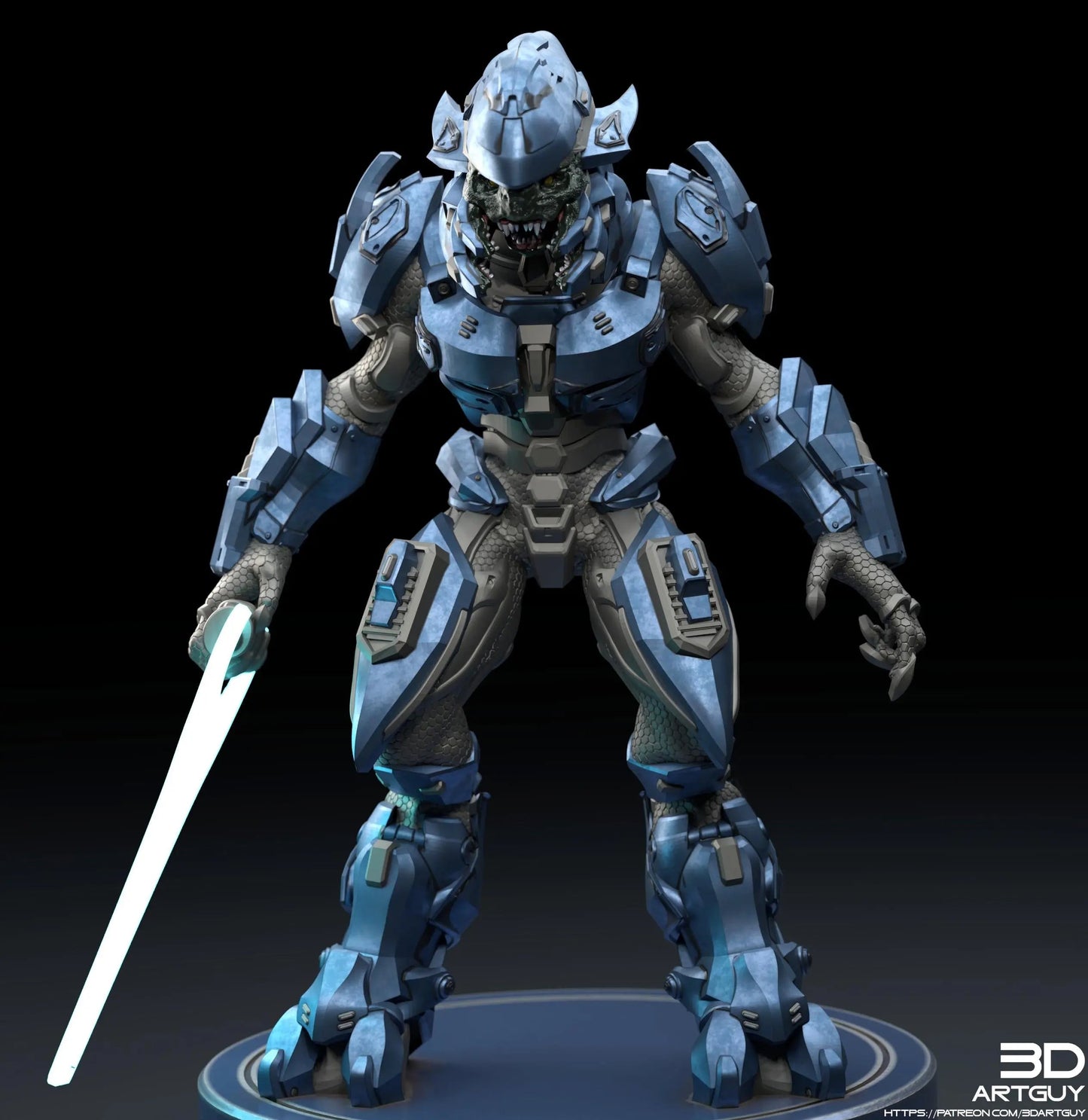 Covenant Elite by 3DArtGuy, 32mm scale, 50mm, Miniature War Gaming Figure, Halo, Covenant, Alien, 3D Printed, 4 Poses
