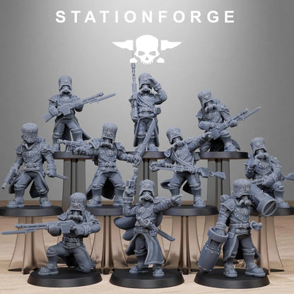 Grim Guard Royals by Station Forge 28/32mm Heroic Scale Miniature, 32mm tall, 10 Units