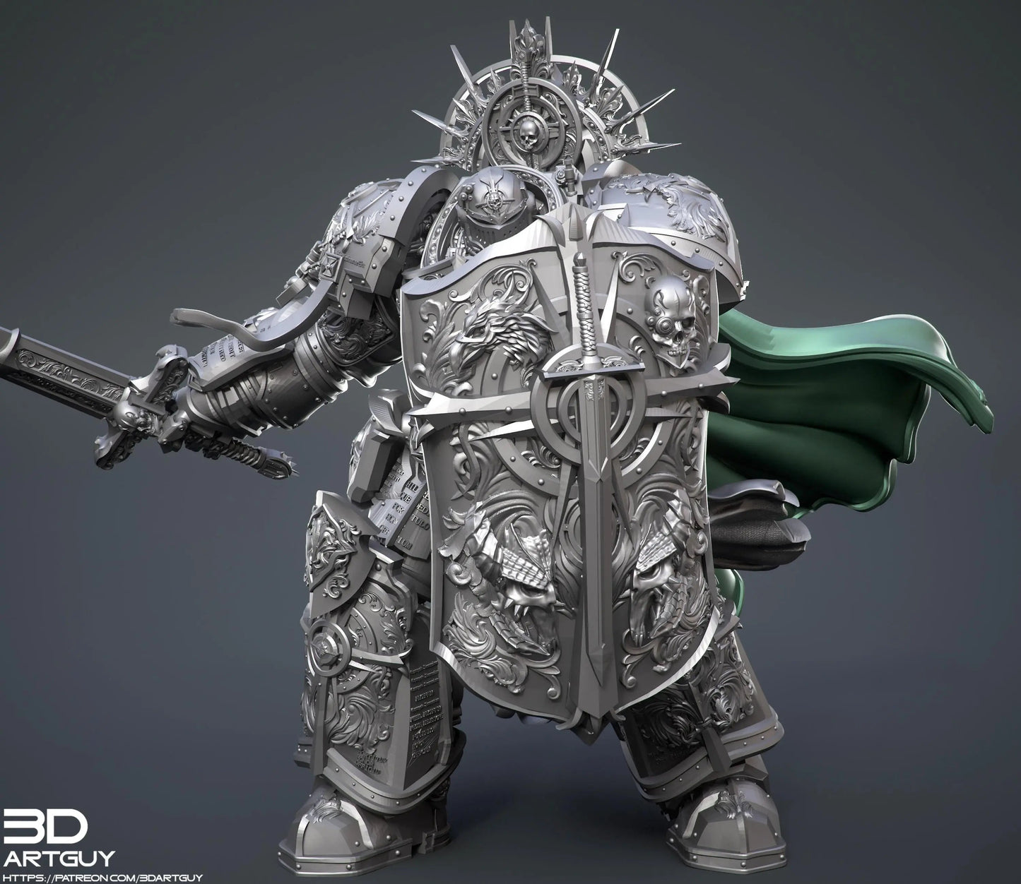 Knight Of Purity by 3DArtGuy 32mm scale, 50mm or 100mm, Miniature War Gaming Figure