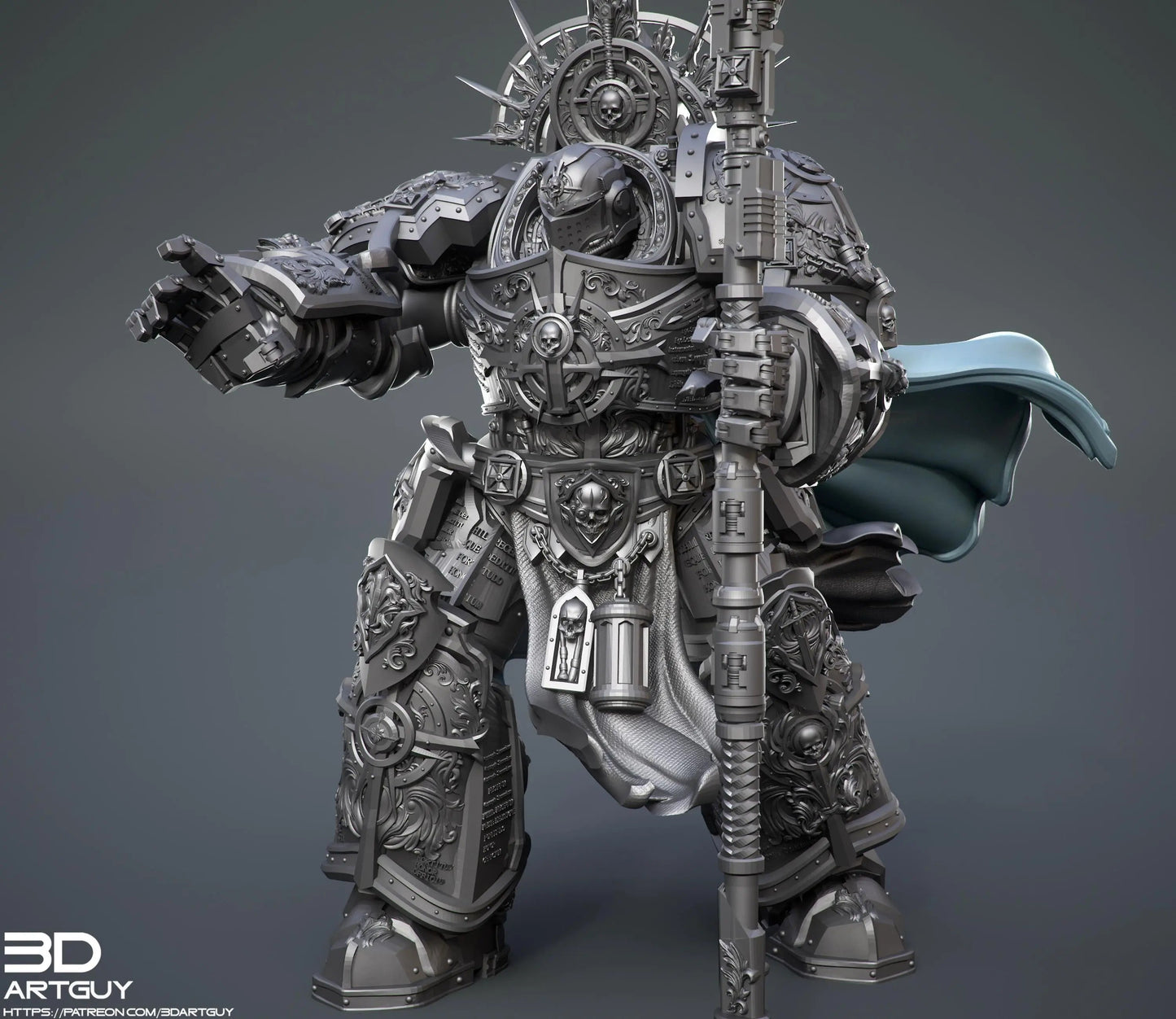 Knight Of Purity by 3DArtGuy 32mm scale, 50mm or 100mm, Miniature War Gaming Figure