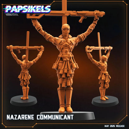 Nazareene Communicant  by Papsikels Miniature, 87mm Miniature, 28/32mm Scale, War Gaming, Proxy for Trench Crusade, Table top gaming