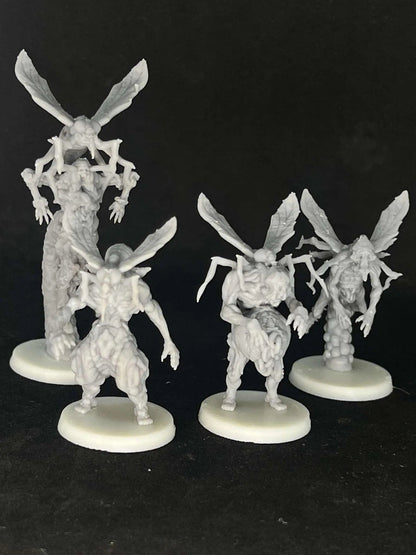 Malignant Fly Grail Thralls by Papsikels Miniature, 4 Figures, 28/32mm Scale, War Gaming, Proxy for Trench Crusade
