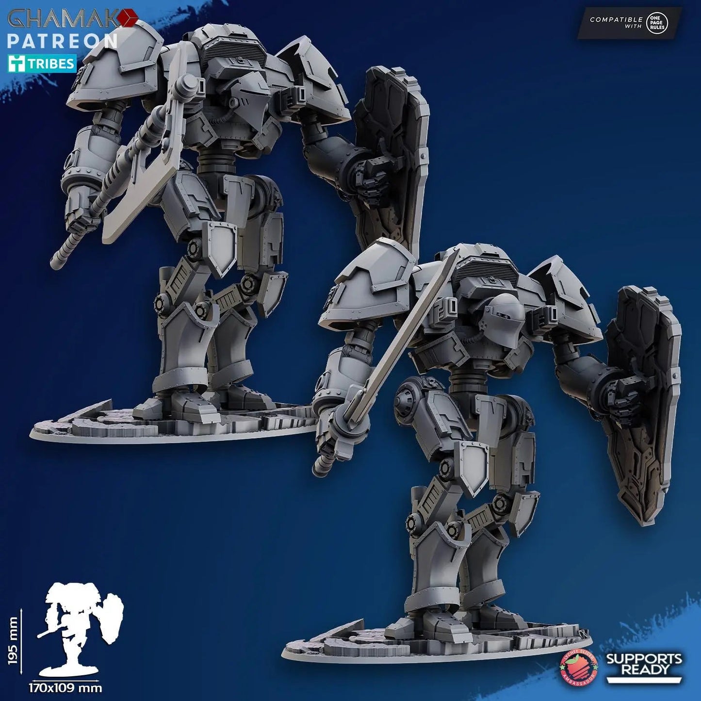 Guardian Titan by Ghamak Heroic 28/32mm Scale Miniature, 195mm tall, 170x109mm base