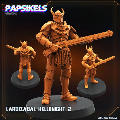 Lardizabal Hell Knight by Papsikels Miniature, 3 Figures, 28/32mm Scale, 64mm, War Gaming, Proxy for Trench Crusade