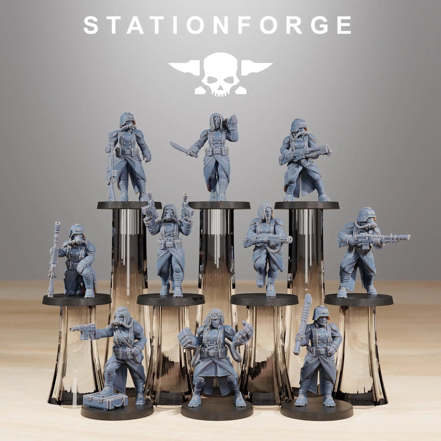 Grim Guard Sister of War by Station Forge – Resin Printed Grimdark Squad (28/32mm)