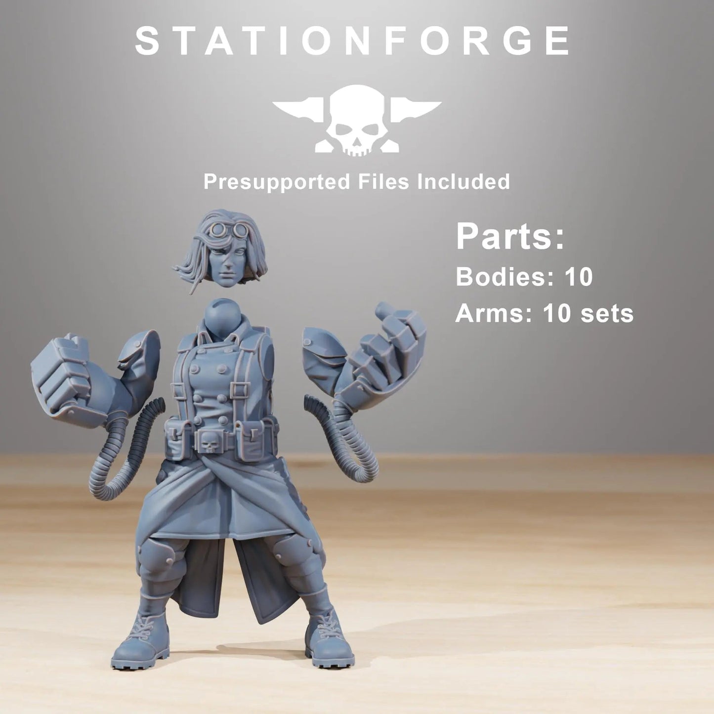 Grim Guard Sister of War by Station Forge – Resin Printed Grimdark Squad (28/32mm)