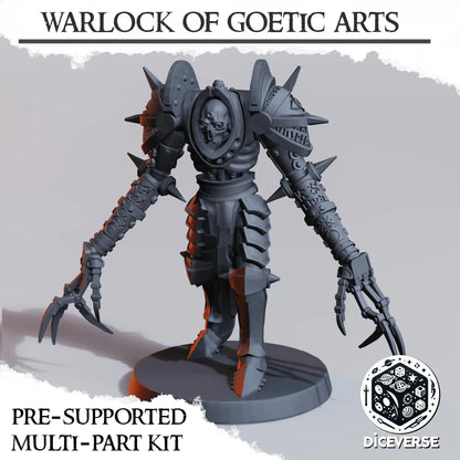 Warlock of Goetic Arts by Diceverse, 28/32mm scale miniature, 64mm Tall, Trench Crusade Proxy