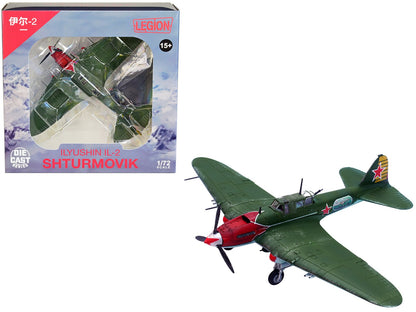 Ilyushin IL-2M3 Sturmovik Aircraft Green "Double Hero of the Soviet Union Nelson Stepanyan" Soviet Air Force 1/72 Diecast Model Airplane by Legion  free shipping USA