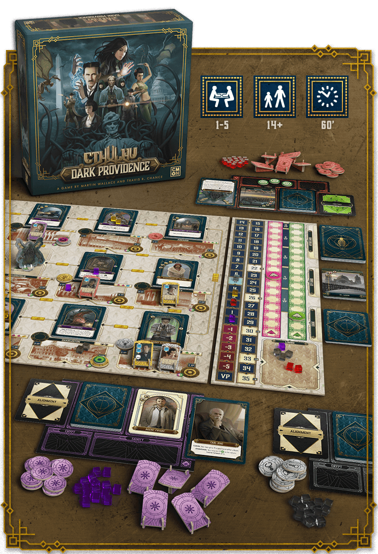 Cthulhu: Dark Providence with exclusive Cthulhu: Death May Die Investigators