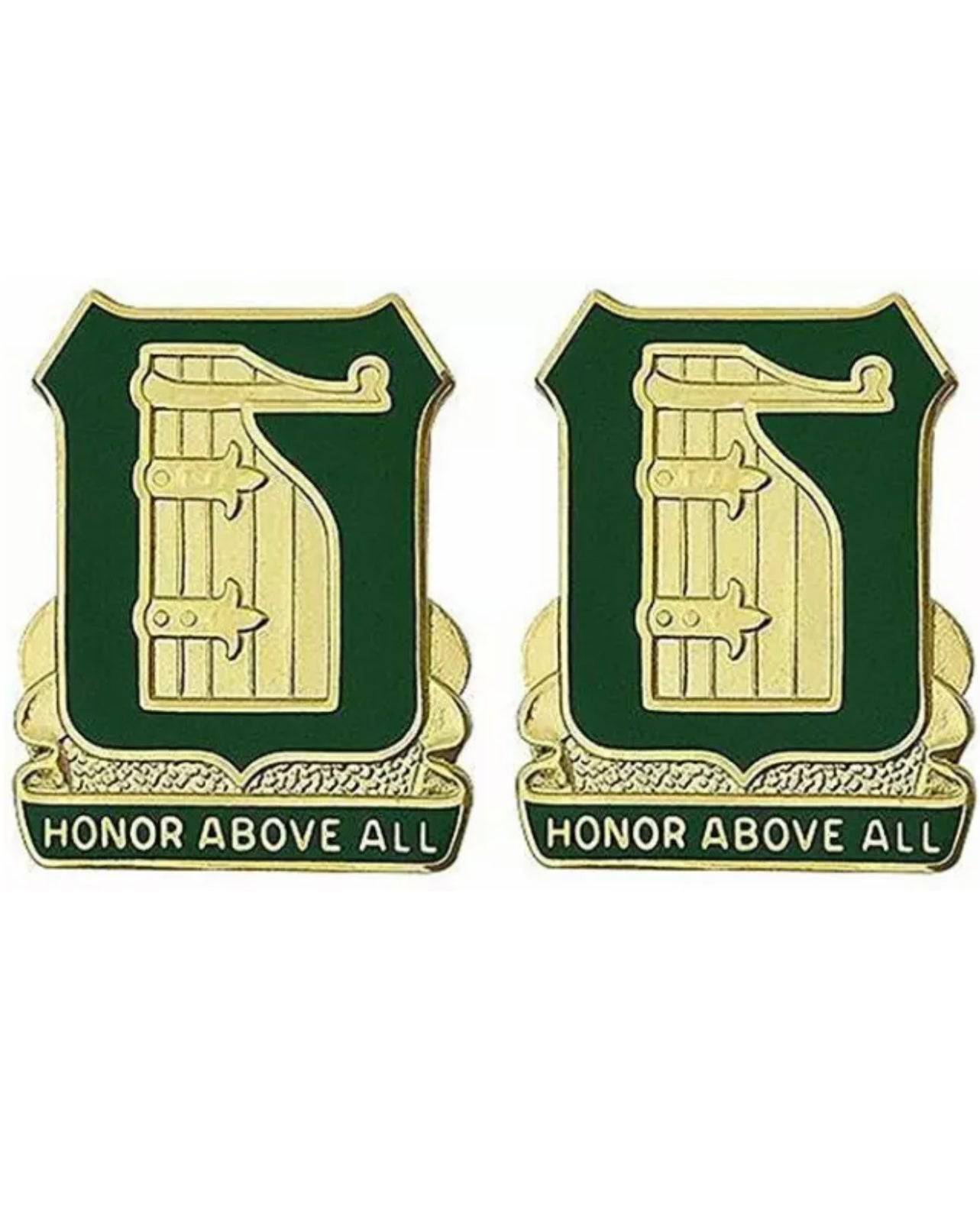 U.S. Army 91st Military Police Battalion Unit Crest "Honor Above All" (pair)