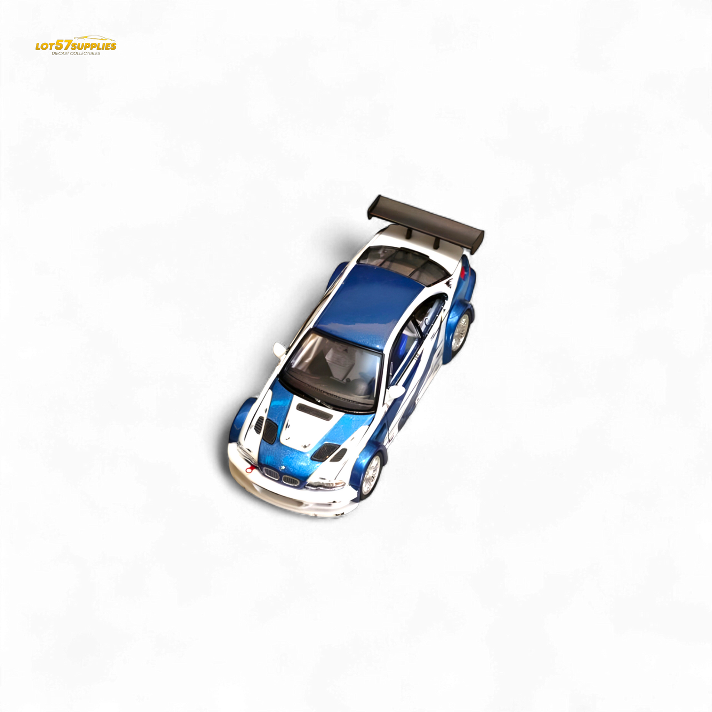 (Pre-Order) Ghost Player BMW E46 M3 GTR - White Blue Comic NFS Livery 1:64