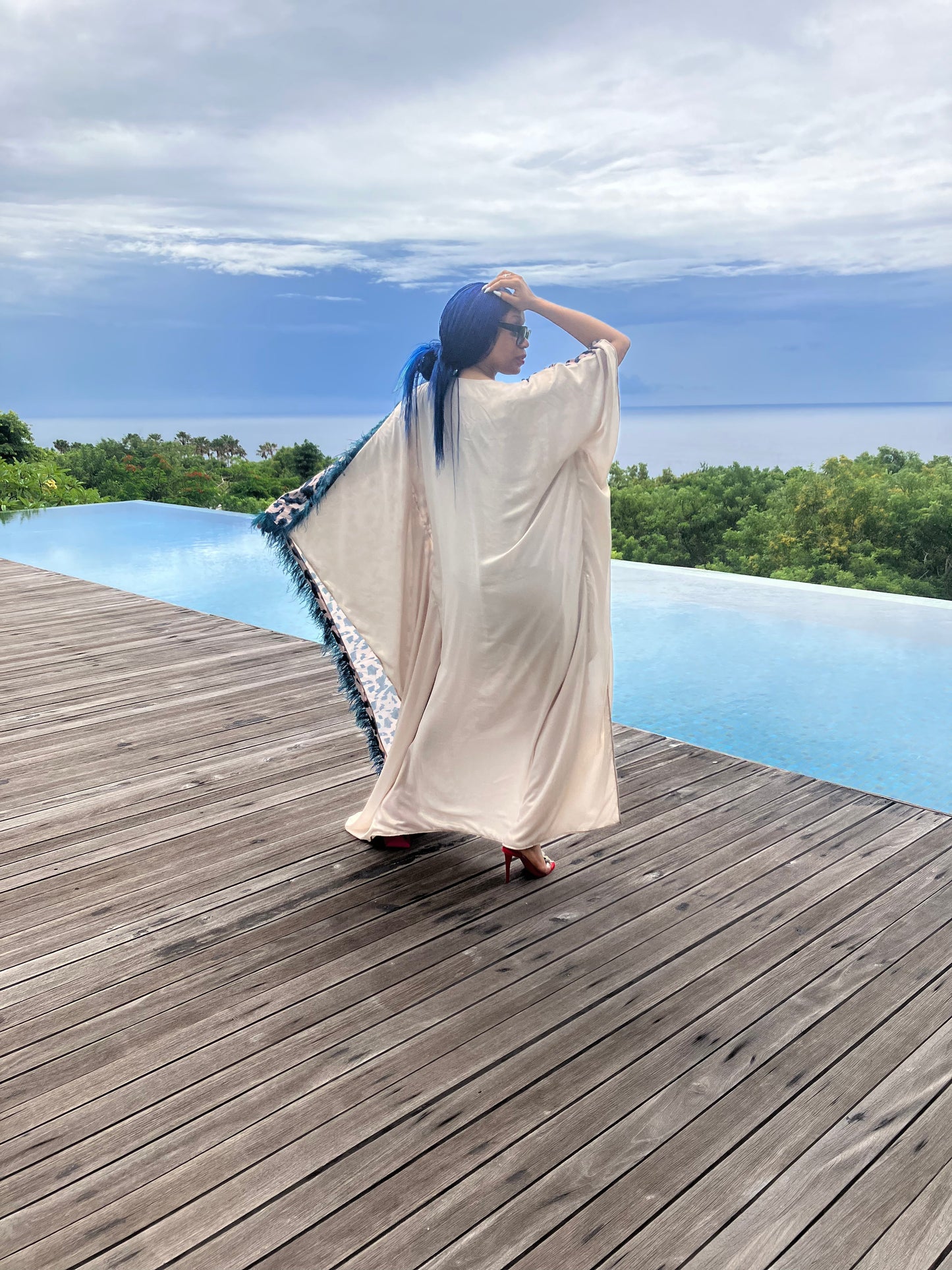 Bali Empress Dress with Plumage Detail by KIKIKAMANUInc