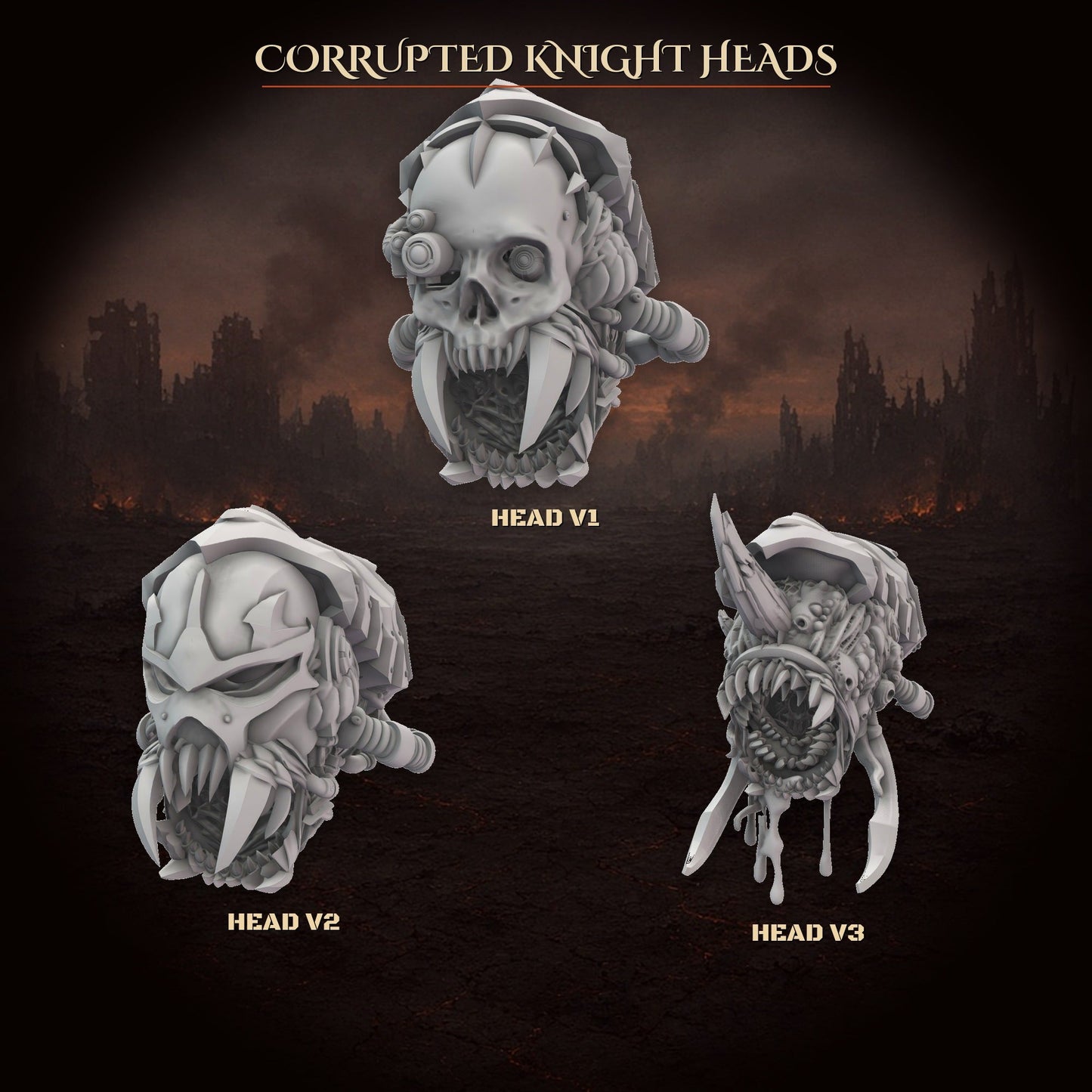 Corrupted Knight by 3DArtGuy 32mm scale, 50, 100, 185mm, Miniature War Gaming Figure