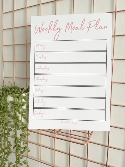 Laminated A4 Weekly Main Meal Planner Menu - You Choose Colour Scheme + Magnetic Dry-Wipe Pen by WinsterCreations™ Official Store
