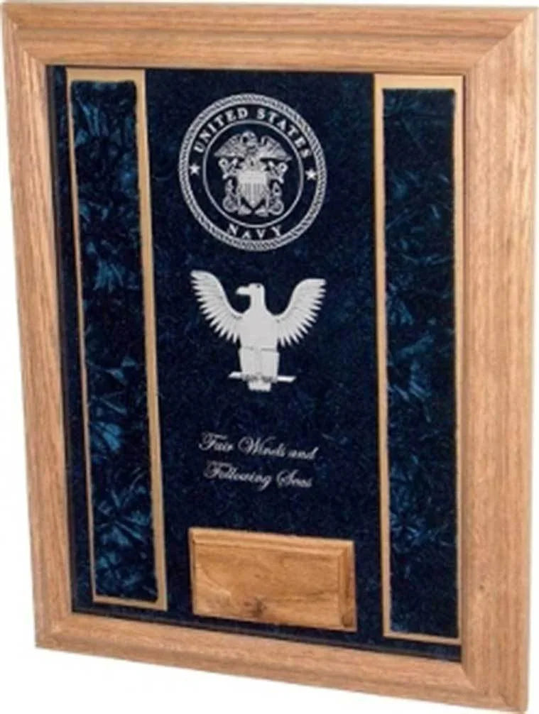 Deluxe Awards Display Case, Military Deluxe Awards Display Case - Walnut