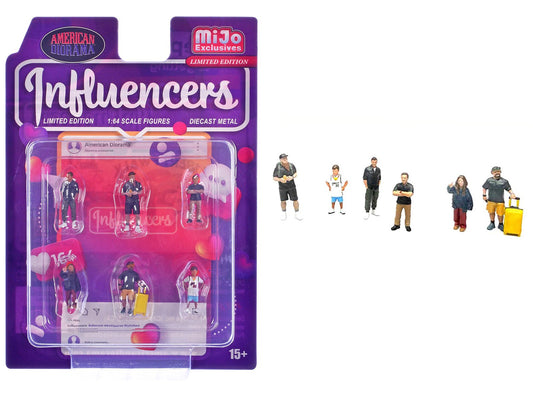 "Influencers" 6 piece Diecast Figure Set Limited Edition for 1/64 Scale Models by American Diorama  free shipping USA