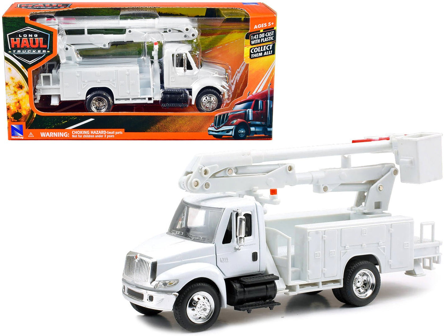 International 4200 Line Maintenance Service Truck White "Long Haul Trucker" Series 1/43 Diecast Model by New Ray  free shipping USA