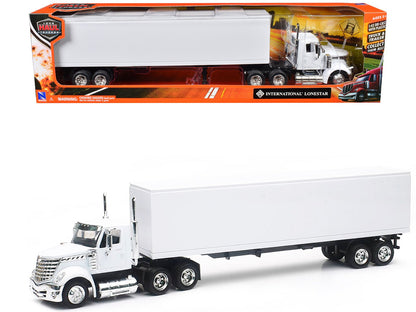 International LoneStar Truck with Dry Goods Trailer White "Long Haul Truckers" Series 1/43 Diecast Model by New Ray  free shipping USA