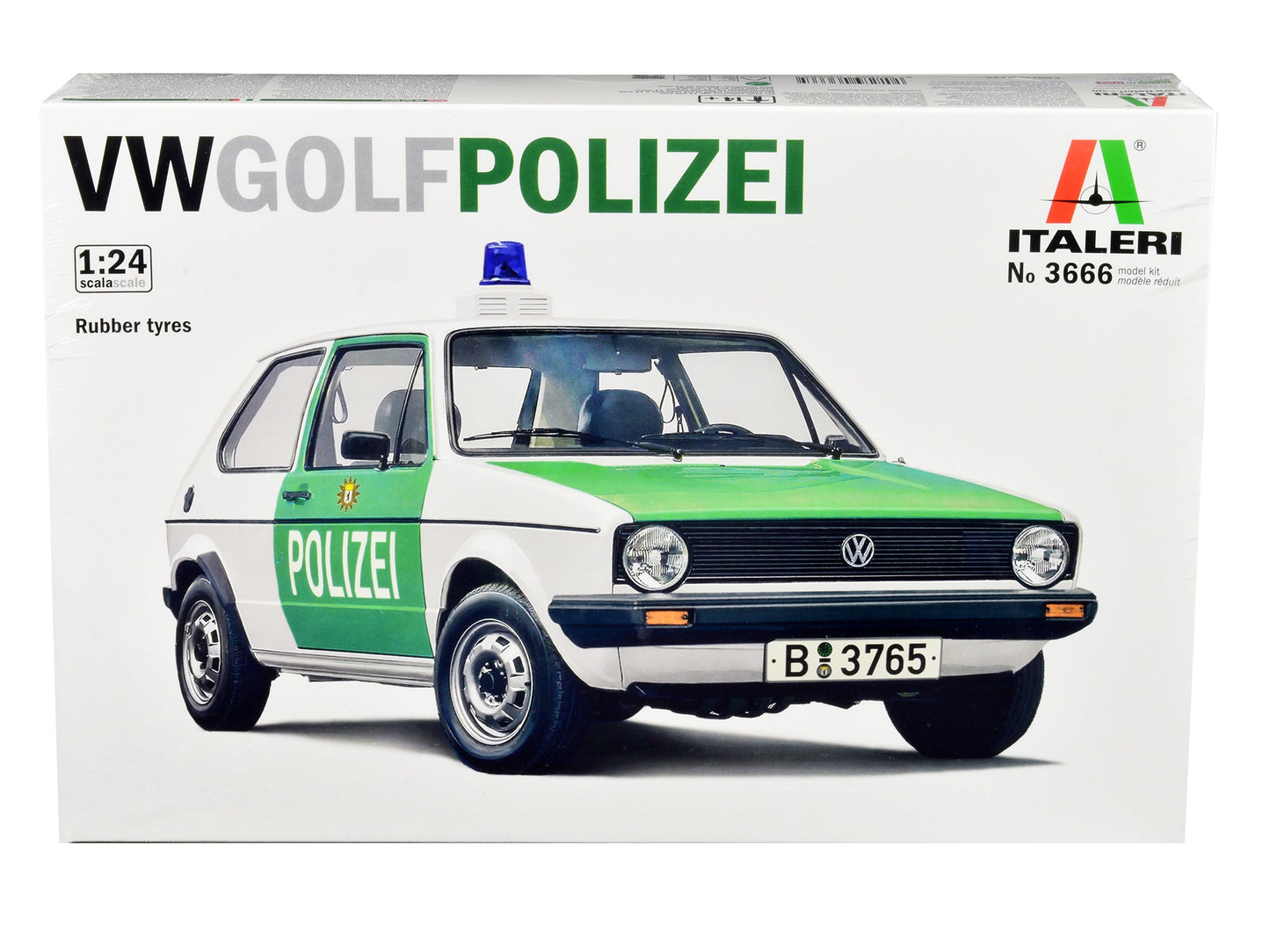 Skill 3 Model Kit 1978 Volkswagen Golf "Berlin Polizei (Police) Department" 1/24 Scale Model by Italeri  free shipping USA
