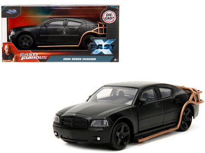 2006 Dodge Charger Matt Black with Outer Cage "Fast & Furious" Series 1/32 Diecast Model Car by Jada  free shipping USA