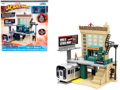 "Daily Bugle" and Subway Diorama Set with Spider-Man and J. Jonah Jameson Diecast Figures "Marvel's Spider-Man" "Nano Scene" Series Models by Jada  free shipping USA