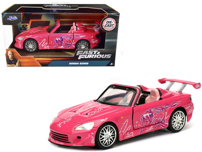 Suki's Honda S2000 Convertible Pink with Graphics "Fast & Furious" Movie 1/32 Diecast Model Car by Jada  free shipping USA