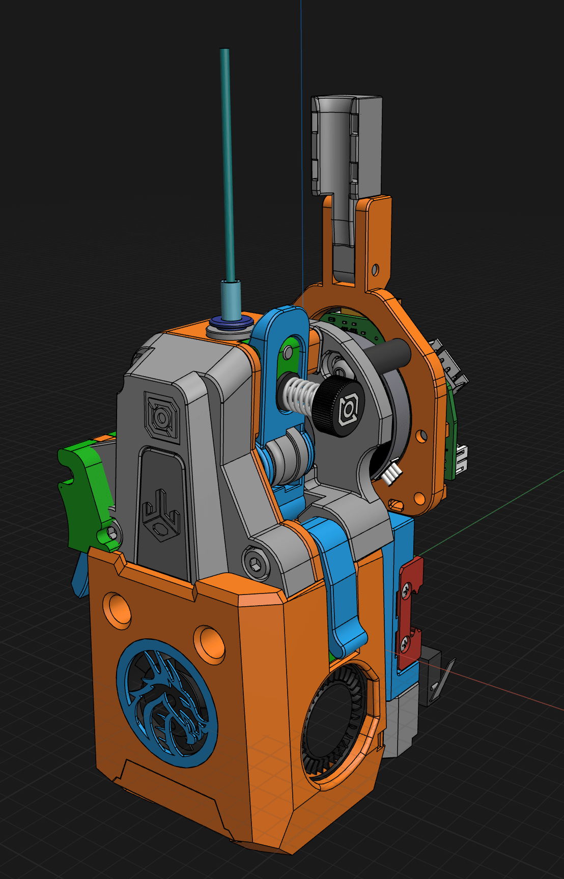 Jabberwocky Complete Toolhead with Filament Cutter and Extruder for 3D printers and Multi-Filament setups