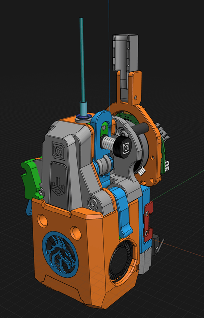 Jabberwocky Complete Toolhead with Filament Cutter and Extruder for 3D printers and Multi-Filament setups