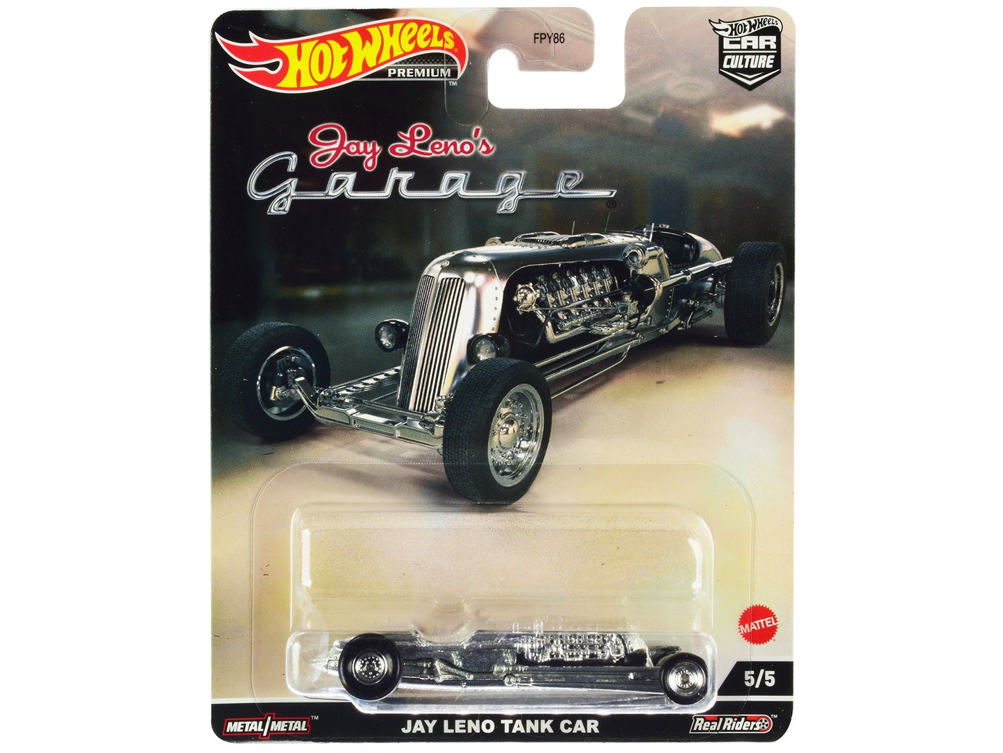 Jay Leno Tank Car Brushed Metal "Jay Leno’s Garage" Diecast Model Car by Hot Wheels  free shipping USA