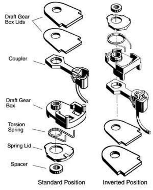 Kadee #35 HO Scale 30-Series Coupler short (1/4") Overset Shank (Two Pair)