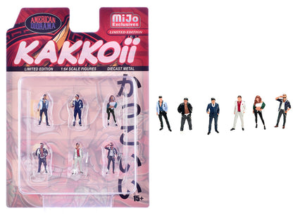 "Kakkoii" 6 piece Diecast Figures Set 1/64 Scale Models by American Diorama  free shipping USA