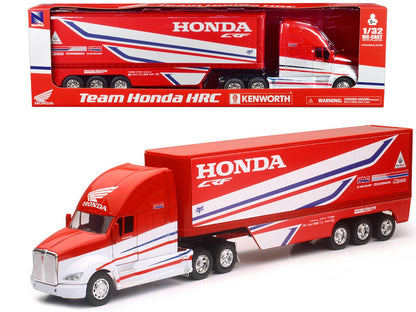 Kenworth Semi-Truck Red and White "Team Honda HRC" 1/32 Diecast Model by New Ray  free shipping USA