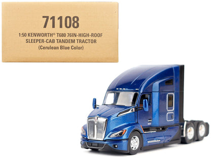 Kenworth T680 Truck Tractor Deep Cerulean Blue Metallic "Transport Series" 1/50 Diecast Model by Diecast Masters  free shipping USA