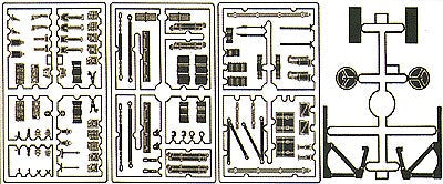 Kibri 18032 HO Scale Military - Modern German Army (BW) - Accessories Set -- Truck Details (pioneer tools, gear, gas cans, tie-downs & more)