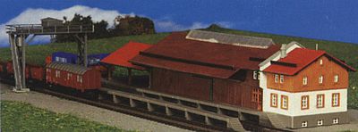 Kibri 36606 Z Scale Goods Shed w/Overhead Crane & Loading Ramp -- 7-7/8 x 2-3/8 x 2"  20 x 6 x 5cm