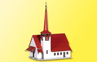 Kibri 36815 Z Scale Church with Red Roof -- 3 x 2-3/8 x 3-1/2"  7.5 x 6 x 9cm