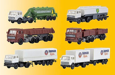 Kibri 36980 Z Scale Mercedes-Benz & DAF Semi Tractor & Trailer Set - Kit -- 6 Different Tractor/Trailer Kits