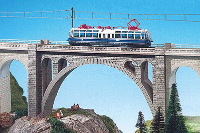 Kibri 37666 N Scale Stone Arch Viaduct Bridge -- 8-3/8 x 1-1/2"  20.9 x 3.8cm