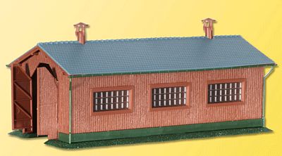 Kibri 37802 N Scale Single-Track Loco Shed - Kit -- 5-5/8 x 2-3/8 x 2-3/8"  14 x 6 x 6cm