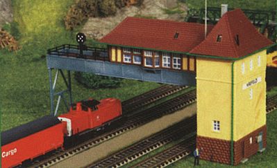 Kibri 37811 N Scale Krefeld Signal Tower w/Over-Track Platform -- 6-1/2 x 2-3/8 x 3-7/8"  16.5 x 6 x 10cm