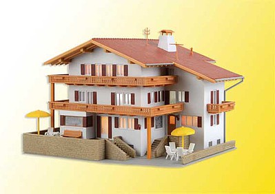 Kibri 38077 HO Scale Alpine House with LED Light -- Kit - 7-1/16 x 7-1/4 x 4-15/16"  18 x 18.5 x 12.5cm