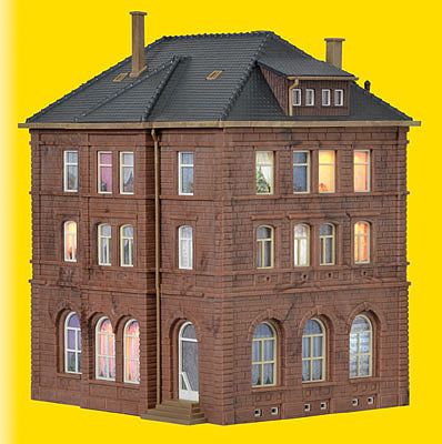 Kibri 38199 HO Scale Railway Operations Office w/Lights -- Kit - 5-5/16 x 4-15/16 x 6-5/8"  13.5 x 12.5 x 16.8cm