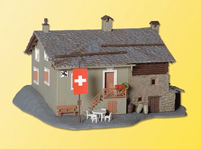 Kibri 38811 HO Scale Mountain Hotel in Steinbock -- 6-5/16 x 5-15/16 x 3-11/16"  16 x 15 x 9.5cm