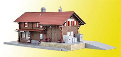 Kibri 39519 HO Scale Surava Wooden Depot w/LED Light -- Kit - 12-3/16 x 5-1/2 x 4-1/2"  31 x 14 x 11.5cm