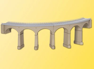 Kibri 39726 HO Scale Curved Stone Viaduct - R2 17-1/4" -- Single-Track 90 Degrees (415-425mm) 27-15/16 x 3-1/8 x 6-11/16"  71 x 8 x 17cm