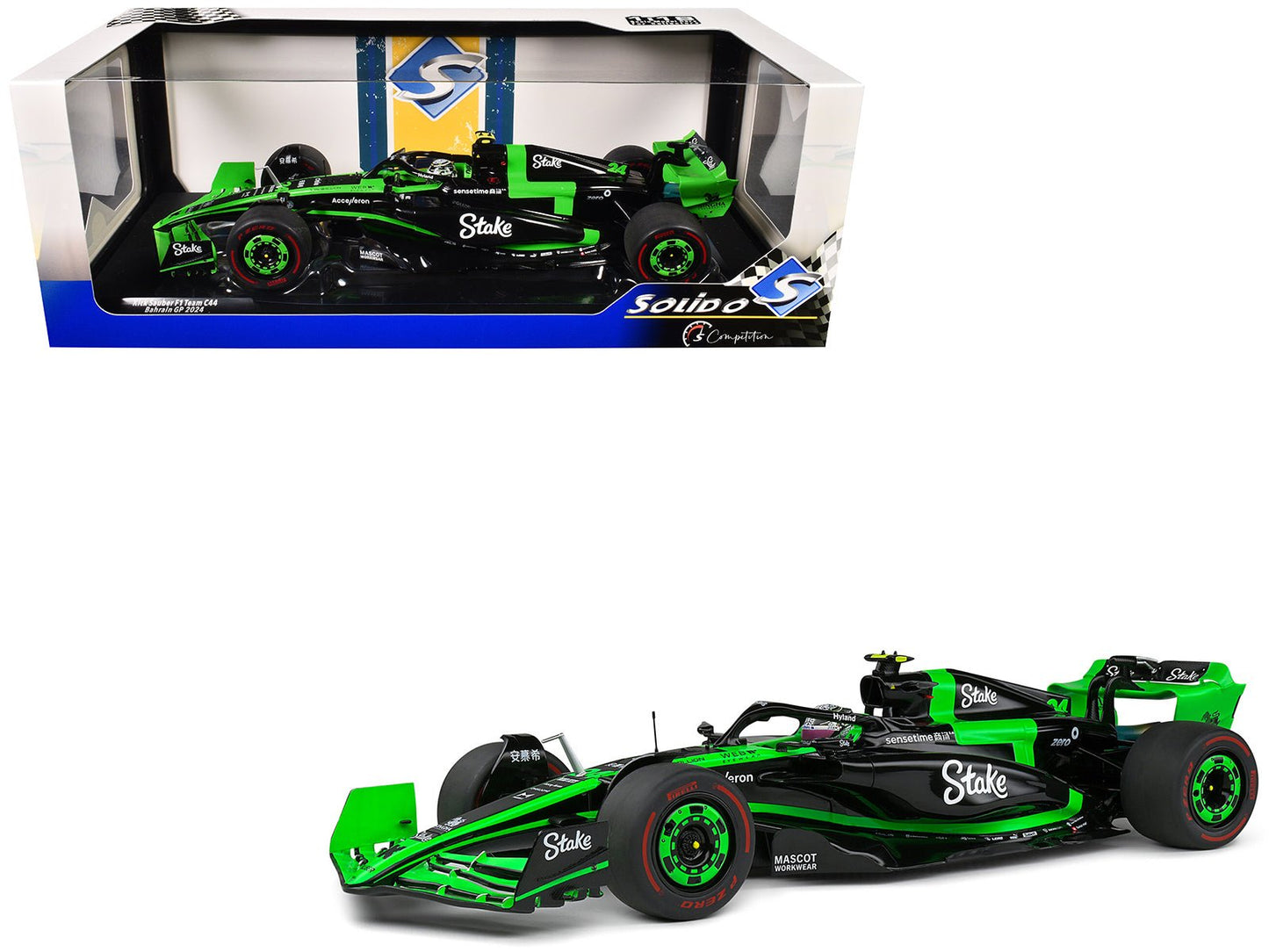 Kick Sauber C44 #24 Zhou Guanyu "Kick Sauber F1 Team" Formula One F1 "Bahrain GP" (2024) "Competition" Series 1/18 Diecast Model Car by Solido  free shipping USA