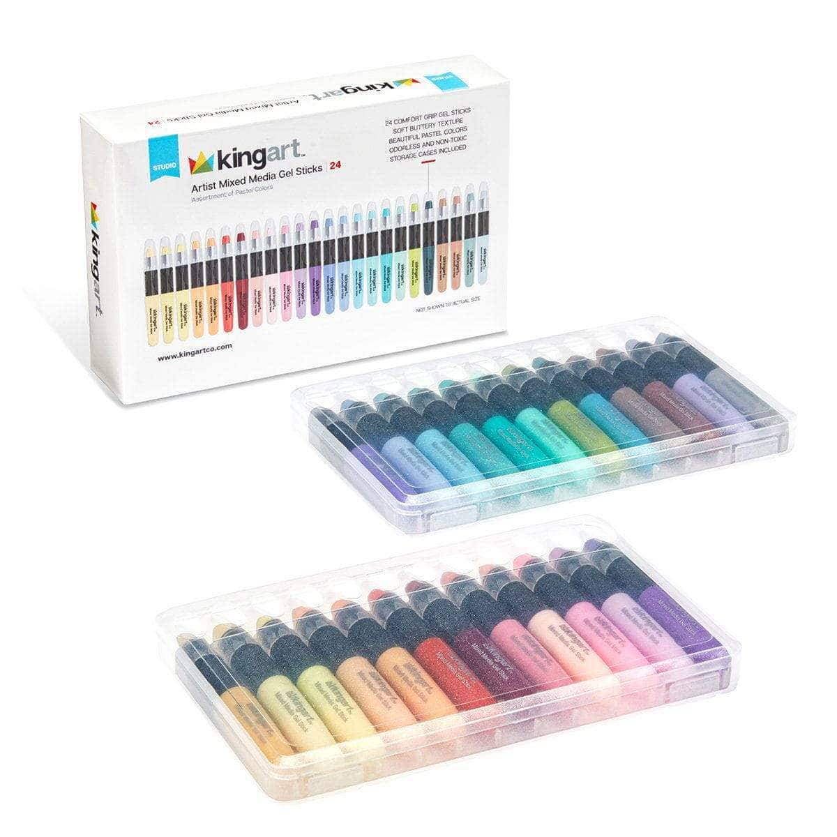 Mixed Media Gel Stick Crayons - 24 Pastel Colors